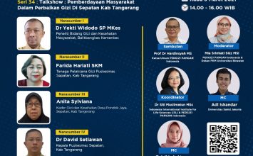 PERGIZI PANGAN Webinar Seri 34 Talkshow: Pemberdayaan Masyarakat dalam Perbaikan Gizi di Sepatan Kab Tangerang